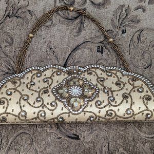 Gold Beaded Handbag ***Unbranded